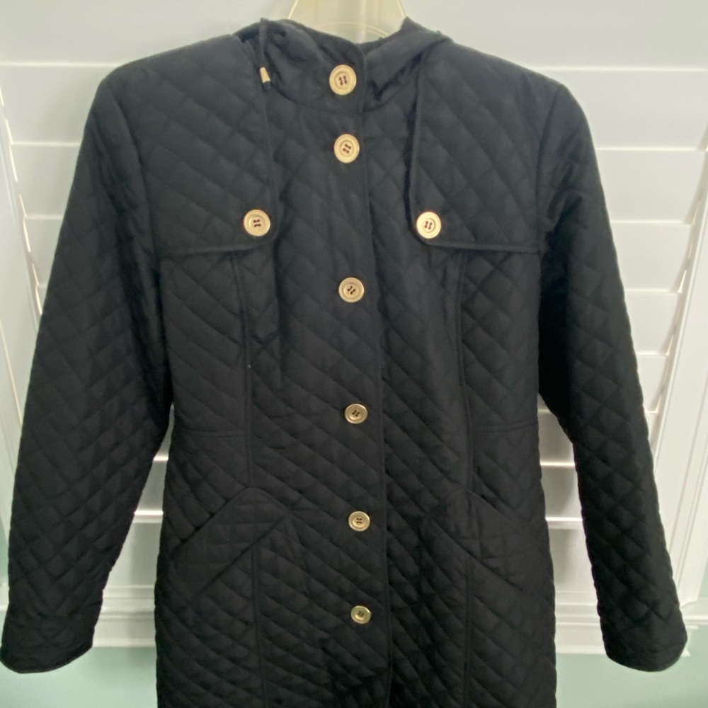 Weatherproof Black Quilted Hooded Jacket